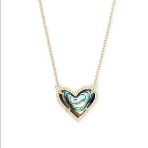 NWT Kendra Scott Heart Gold Necklace Abalone Shell